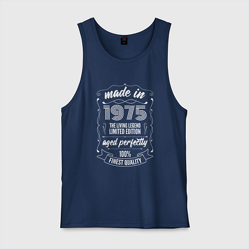Мужская майка Made in 1975 retro old school / Тёмно-синий – фото 1