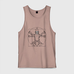 Майка мужская хлопок Vitruvian Bender, цвет: пыльно-розовый