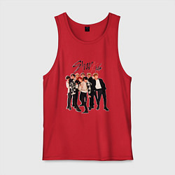 Майка мужская хлопок Bang Chan Lee Know Changbin Hyunjin Han Felix Seun, цвет: красный