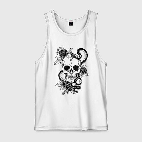 Мужская майка Калавера - мексиканский символ Дня мертвых / Белый – фото 1