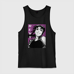 Майка мужская хлопок Двурукая Реви, цвет: черный