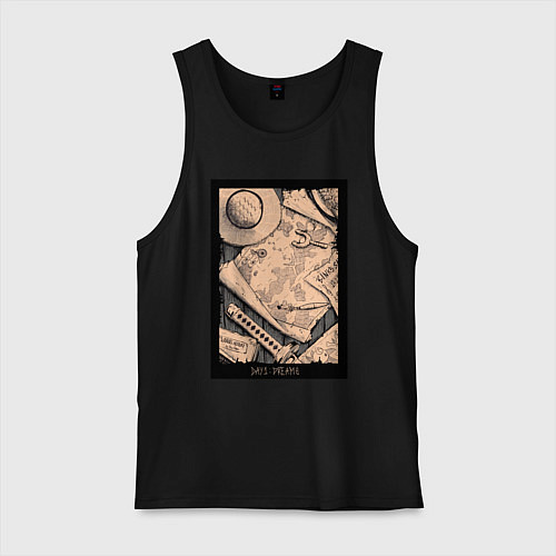 Мужская майка Карта приключений - Ван Пис / Черный – фото 1