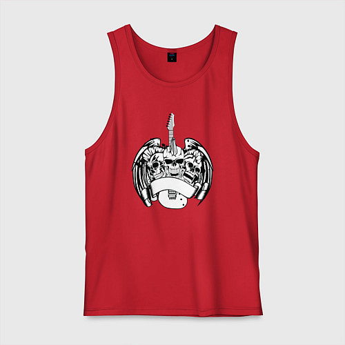 Мужская майка Черепа и гитара / Красный – фото 1