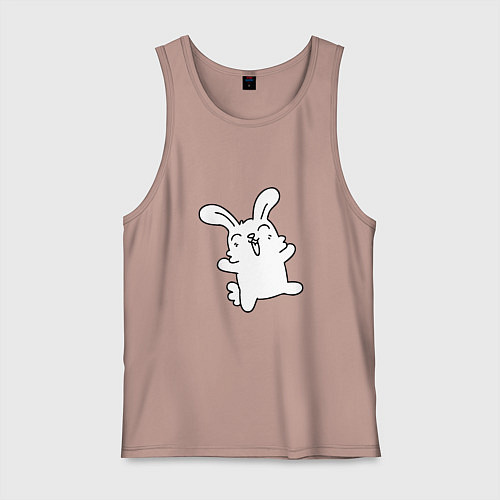 Мужская майка Happy Bunny / Пыльно-розовый – фото 1