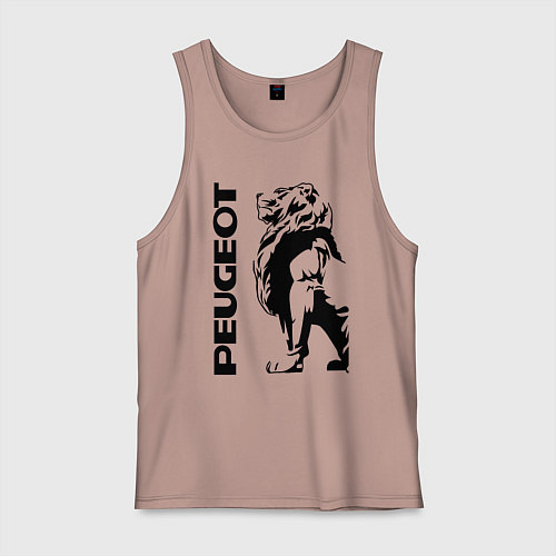 Мужская майка Peugeot лев / Пыльно-розовый – фото 1