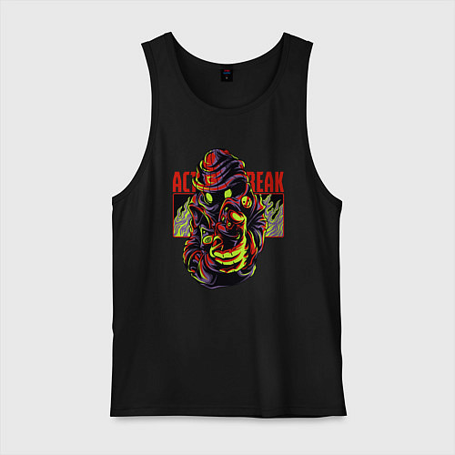 Мужская майка Художник гаффити в маске / Черный – фото 1