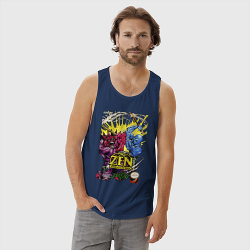 Мужская майка Zen - intergalactic ninja / Тёмно-синий – фото 3