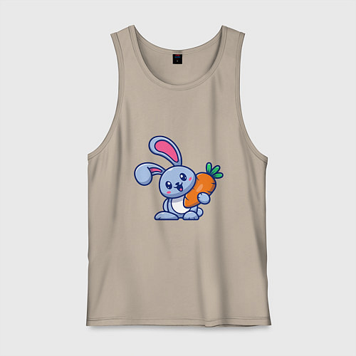 Мужская майка Зайчонок с морковкой / Миндальный – фото 1