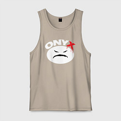 Майка мужская хлопок Onyx logo white, цвет: миндальный