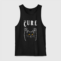 Майка мужская хлопок The Cure rock cat, цвет: черный