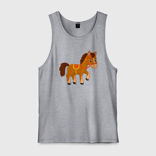 Мужская майка Жеребёнок / Меланж – фото 1