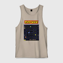 Майка мужская хлопок Pac-Man на ZX-Spectrum, цвет: миндальный