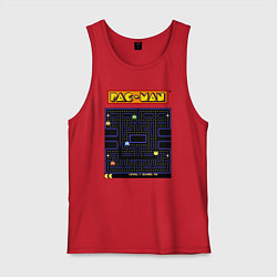 Майка мужская хлопок Pac-Man на ZX-Spectrum, цвет: красный