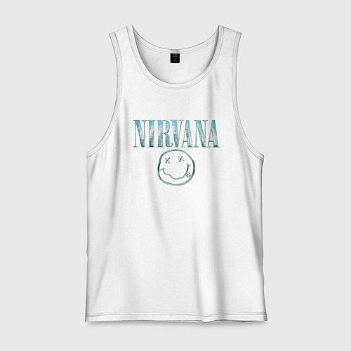 Мужская майка Nirvana - смайлик / Белый – фото 1