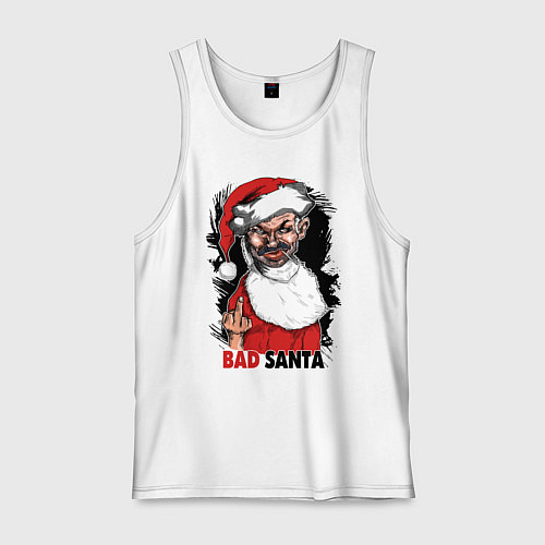 Мужская майка Bad Santa, fuck you / Белый – фото 1