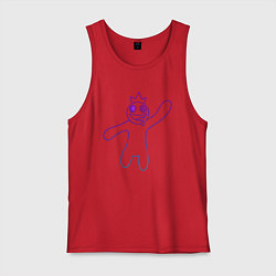 Майка мужская хлопок Роблокс: Синий неон, цвет: красный