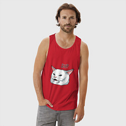 Майка мужская хлопок Eh?!, цвет: красный — фото 2