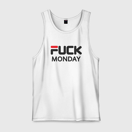 Мужская майка Fuck monday, anti-brand, fila / Белый – фото 1