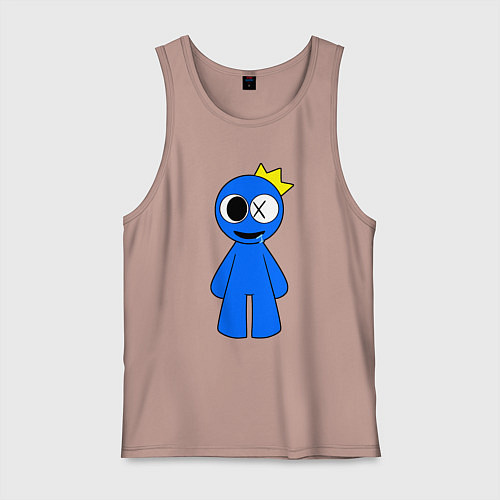 Мужская майка Радужные друзья Синий улыбается / Пыльно-розовый – фото 1