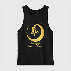 Майка мужская хлопок Sailor Moon gold, цвет: черный