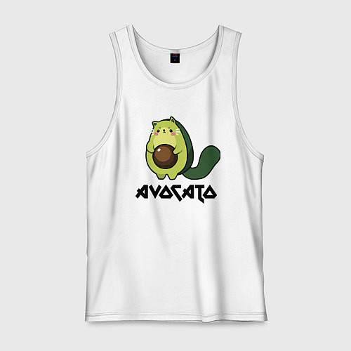 Мужская майка Avocado - AvoCATo - Joke / Белый – фото 1