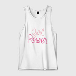 Майка мужская хлопок Pink - girl Power, цвет: белый