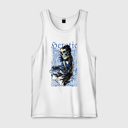 Мужская майка Скелет на фоне узоров / Белый – фото 1