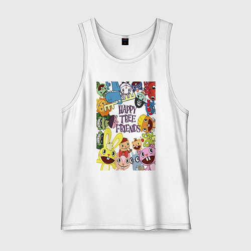 Мужская майка Happy three friends - poster / Белый – фото 1