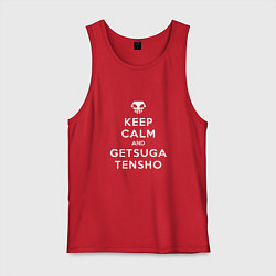 Майка мужская хлопок Keep calm and getsuga tenshou, цвет: красный