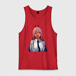 Майка мужская хлопок Это же Пауэр - Человек бензопила, цвет: красный