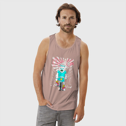 Мужская майка Еду по жизни на велосипеде / Пыльно-розовый – фото 3