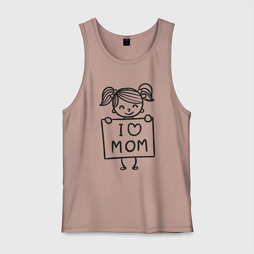 Мужская майка Я люблю маму / Пыльно-розовый – фото 1
