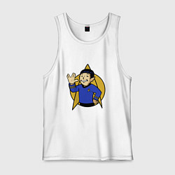 Майка мужская хлопок Spoke - vault boy, цвет: белый