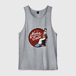 Майка мужская хлопок Nuka cola sticker, цвет: меланж