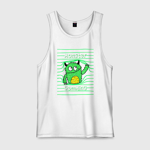 Мужская майка Монстр приближается / Белый – фото 1