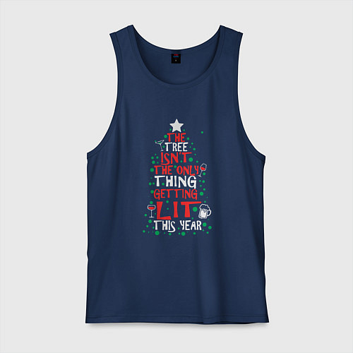 Мужская майка Ёлка не единственное что зажжётся в 2023 / Тёмно-синий – фото 1
