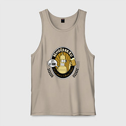 Майка мужская хлопок Benderbrau - lets get drunk, цвет: миндальный