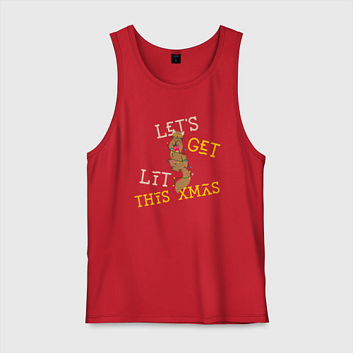 Мужская майка Давайте зажжем на рождество / Красный – фото 1