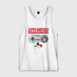 Майка мужская хлопок Super nintendo joystick, цвет: белый