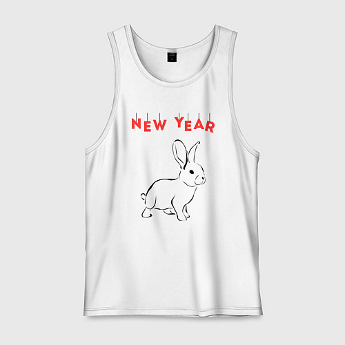Мужская майка New year rabbit / Белый – фото 1