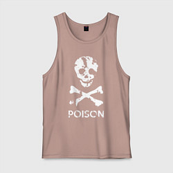 Майка мужская хлопок Poison sign, цвет: пыльно-розовый