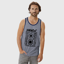 Майка мужская хлопок DNB Cassette, цвет: синяя тельняшка — фото 2