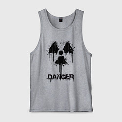 Майка мужская хлопок Danger radiation symbol, цвет: меланж