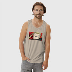 Майка мужская хлопок Кен Рюгуджи, цвет: миндальный — фото 2