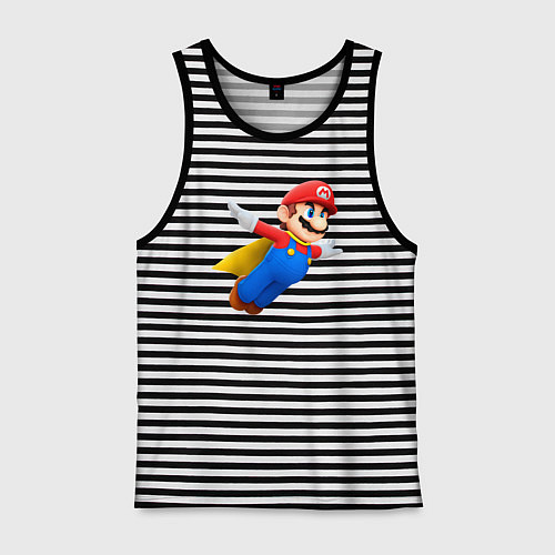 Мужская майка Марио в полёте / Черная тельняшка – фото 1