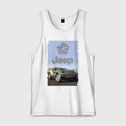 Майка мужская хлопок Chrysler Jeep - concept, цвет: белый