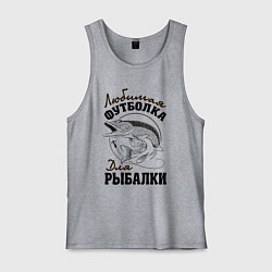 Майка мужская хлопок Футболка для рыбалки, цвет: меланж