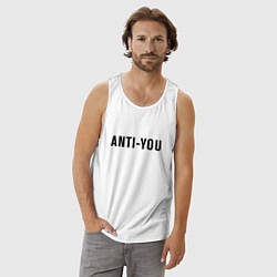 Майка мужская хлопок ANTI YOU, цвет: белый — фото 2