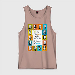 Майка мужская хлопок Мы создатели музыки, цвет: пыльно-розовый