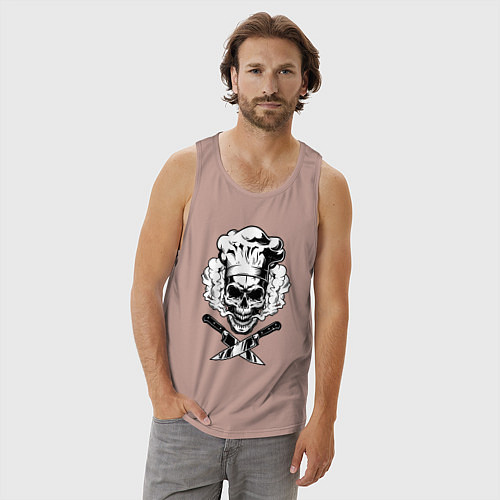 Мужская майка The cooks skull / Пыльно-розовый – фото 3